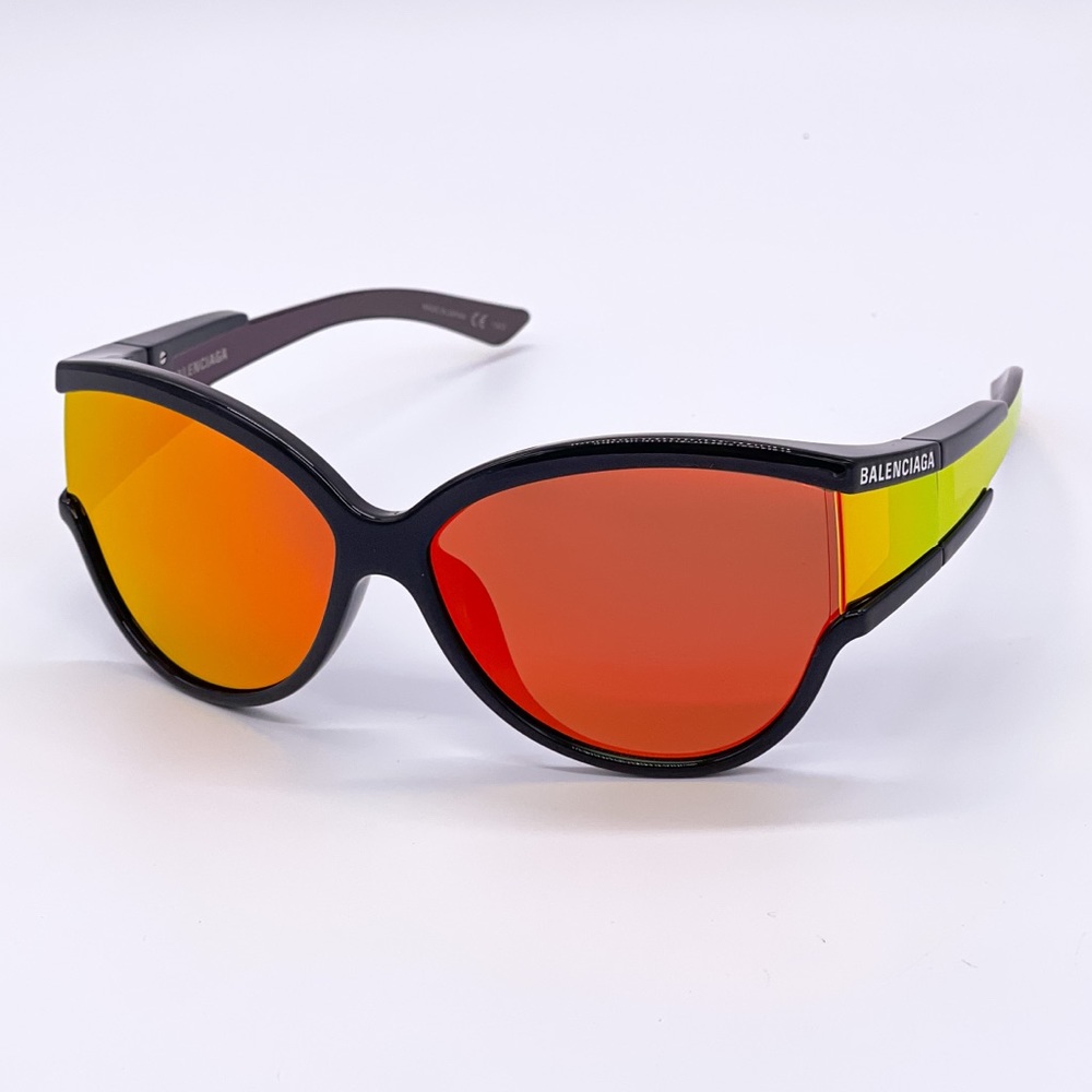NEW BB0038SA 004 UNISEX BALENCIAGA SUNGLASSES BB0038S ORANGE - Picture 1 of 12